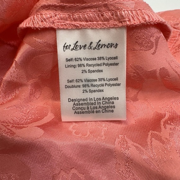 NEW For Love and Lemons Gabrielle Mini Slip Dress Pink Floral‎ Satin Medium Y2K - Picture 11 of 16